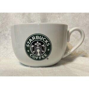 Starbucks 2006 “Soup Bowl Style” Large Mug, White 180Z Christmas Gift EUC